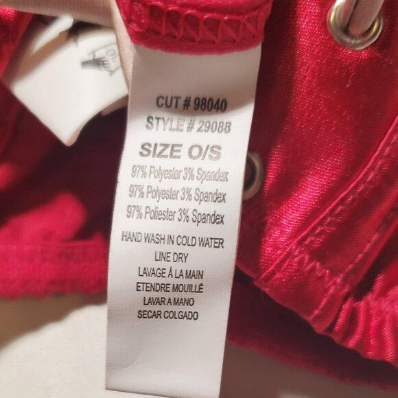 Red Satin Bustier Corset Set – Size 34 (NWT) - Picture 8 of 11